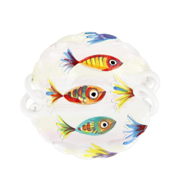 Vietri Pesci Colorati Handled Scallop Bowl Bowls Vietri 