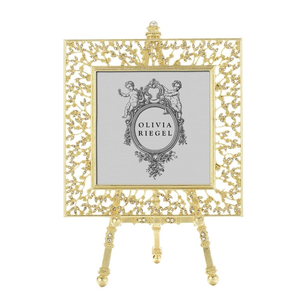 Olivia Riegel Gold Isadora 4" x 4" Frame on Easel Picture Frames Olivia Riegel 