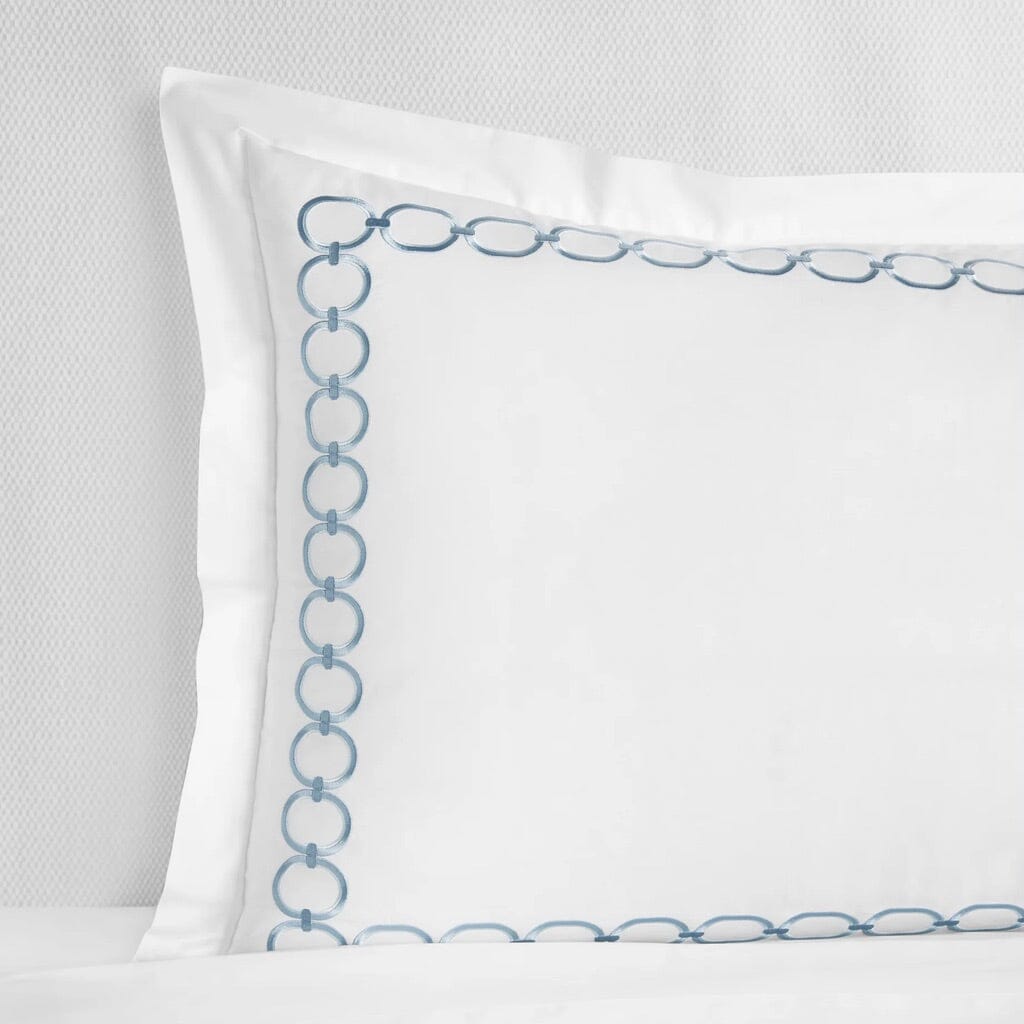 Sferra Catena King Sham 21" x 36" Bedding Sferra WHITE/SEA 