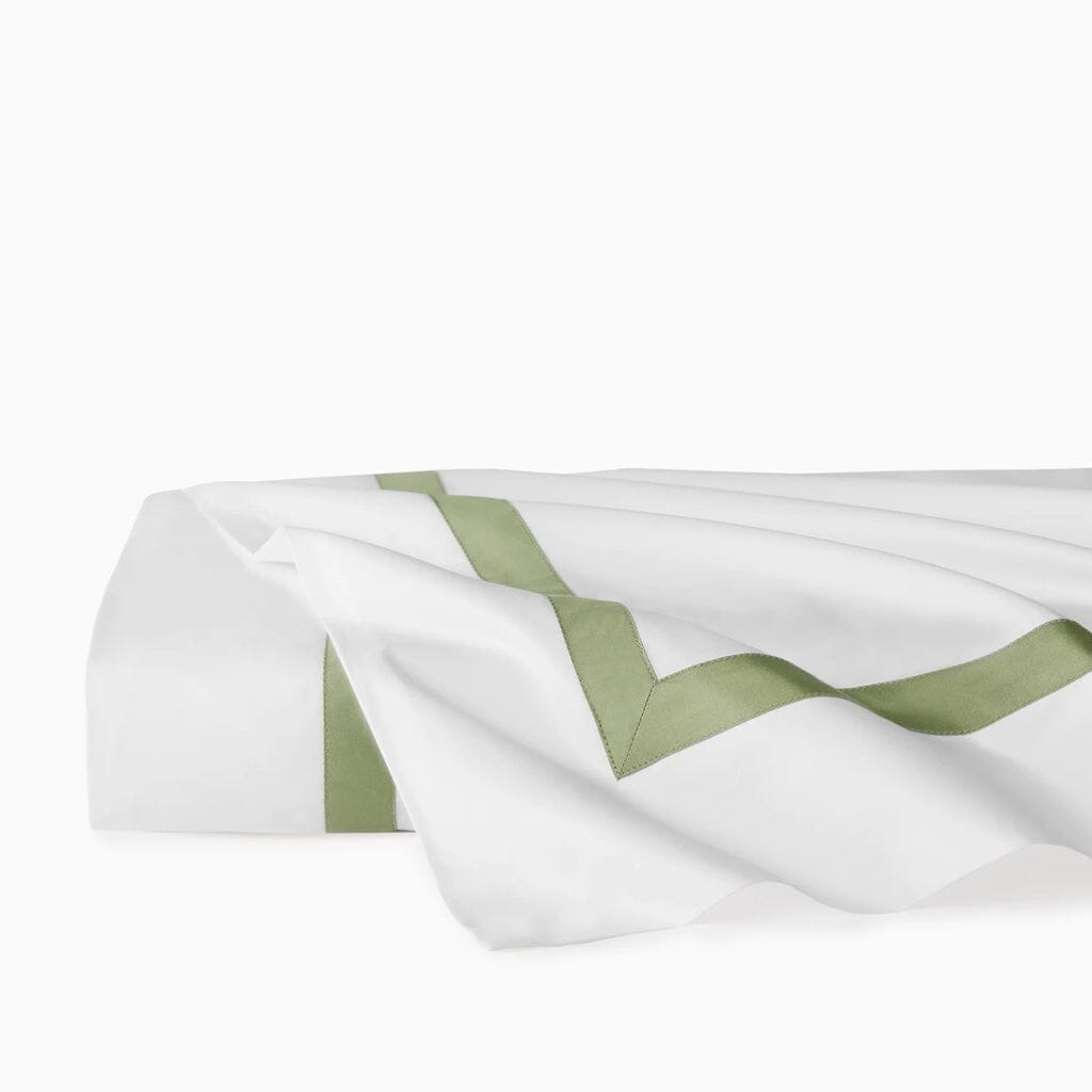 Sferra Estate Twin Flat Sheet 74" x 114" Bedding Sferra WHITE/WILLOW 