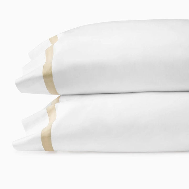 Sferra Estate Standard Pillow Case 22" x 33" Pair Bedding Sferra WHITE/SAND 