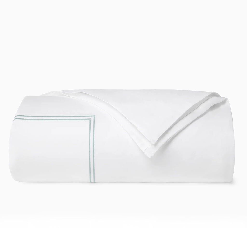 Sferra Grande Hotel King Duvet Cover 106" x 92" Bedding Sferra WHITE/AQUA 