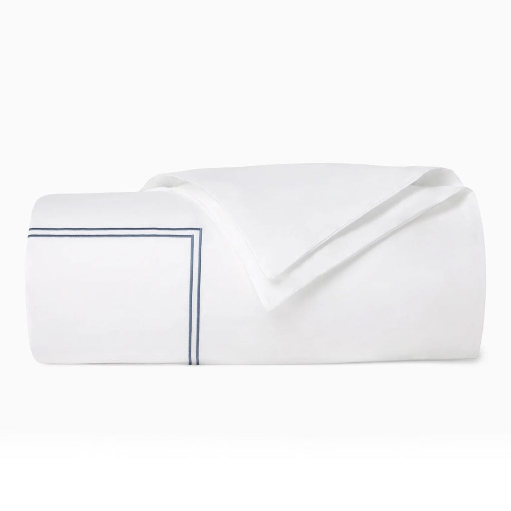 Sferra Grande Hotel King Duvet Cover 106" x 92" Bedding Sferra WHITE/CADET 