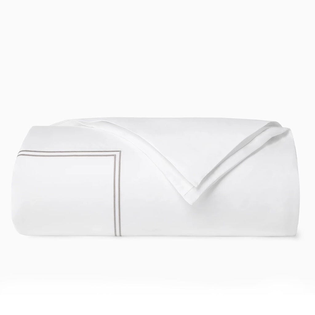 Sferra Grande Hotel King Duvet Cover 106" x 92" Bedding Sferra WHITE/GREY 