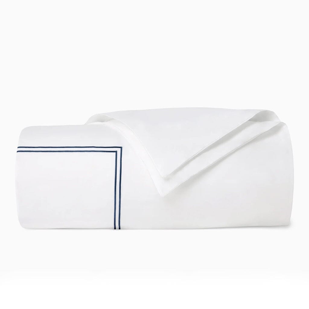 Sferra Grande Hotel King Duvet Cover 106" x 92" Bedding Sferra WHITE/NAVY 