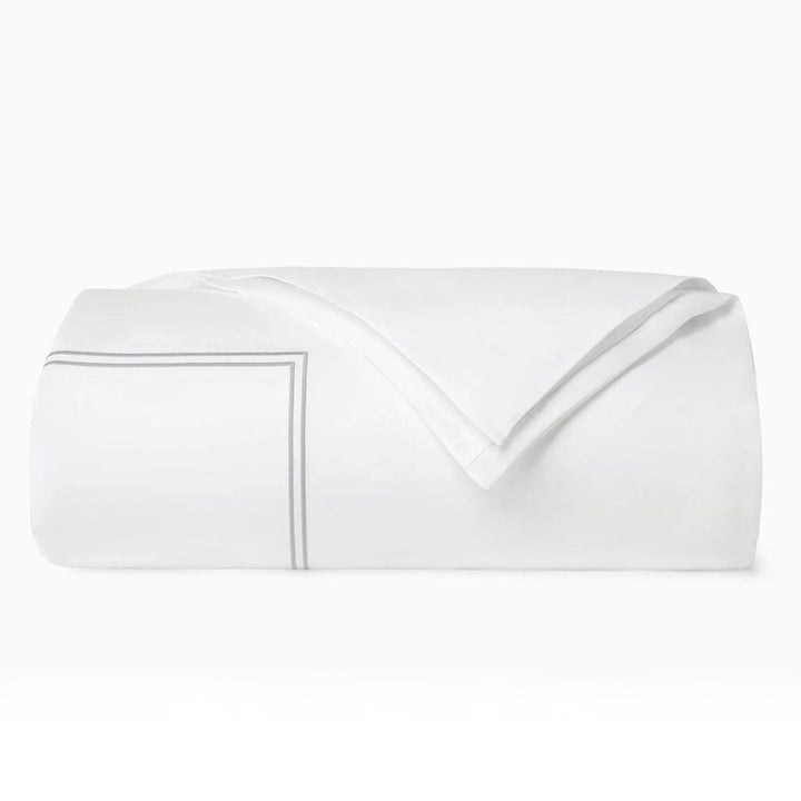Sferra Grande Hotel King Duvet Cover 106" x 92" Bedding Sferra WHITE/SILVER 