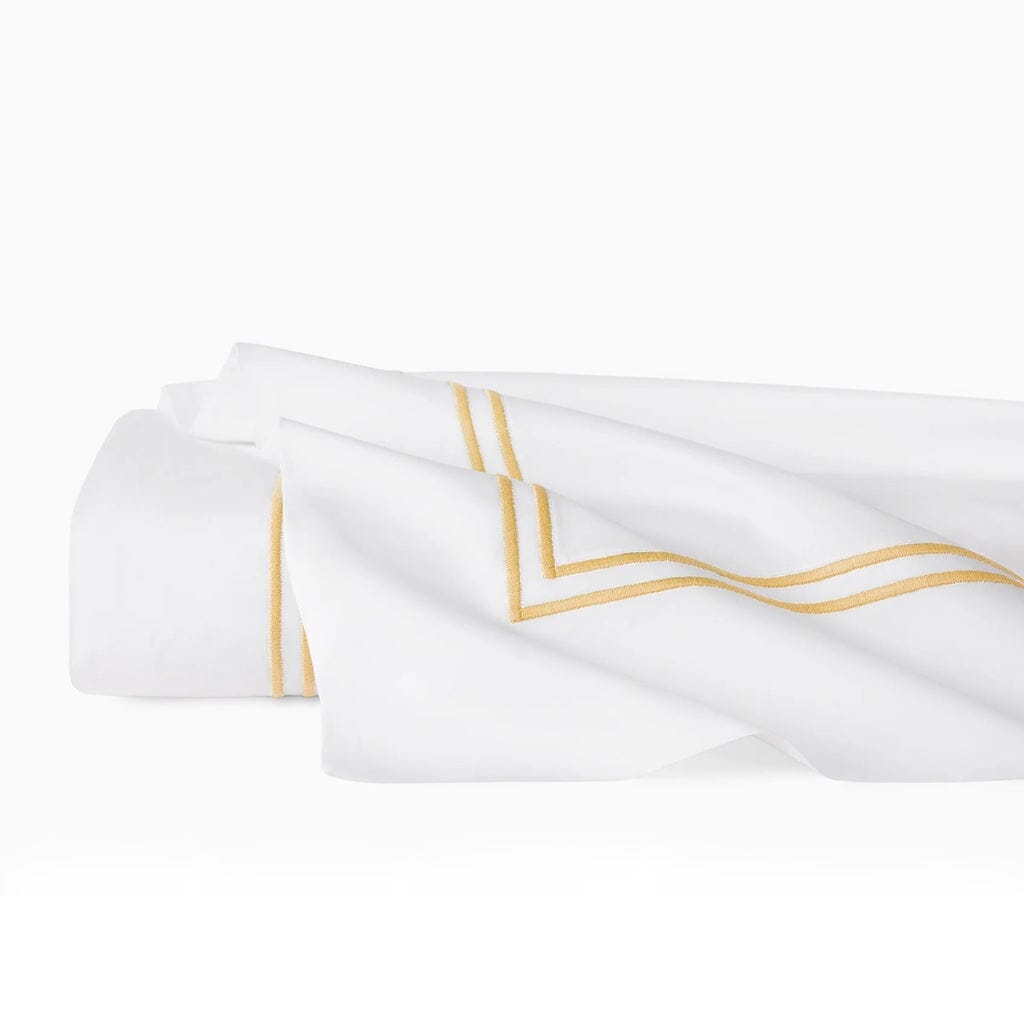 Sferra Grande Hotel Twin Flat Sheet 74" x 114" Bedding Sferra WHITE/BANANA 