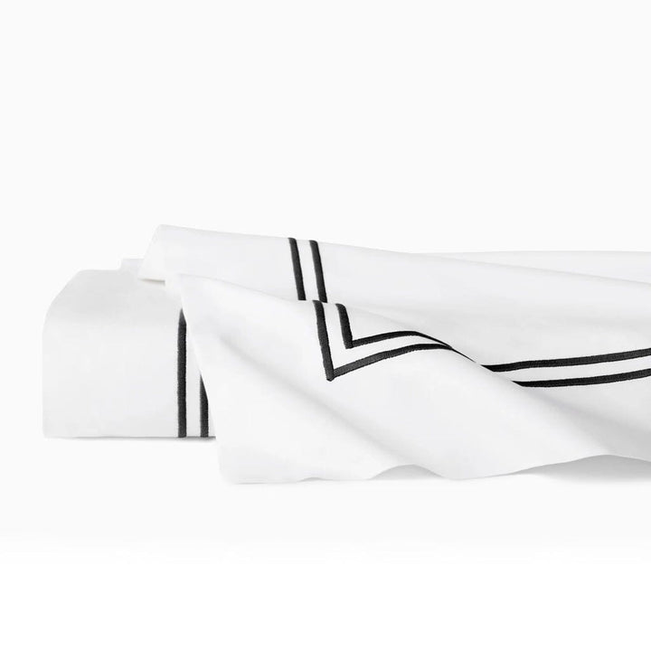 Sferra Grande Hotel Twin Flat Sheet 74" x 114" Bedding Sferra WHITE/BLACK 