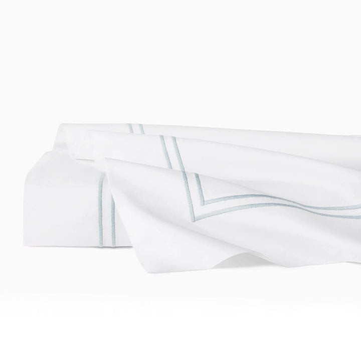 Sferra Grande Hotel Twin Flat Sheet 74" x 114" Bedding Sferra WHITE/BLUE 
