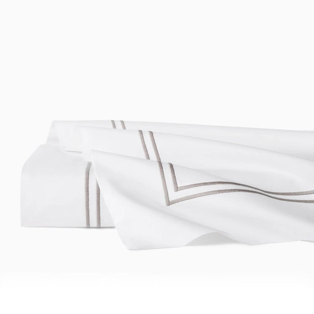 Sferra Grande Hotel Twin Flat Sheet 74" x 114" Bedding Sferra WHITE/GREY 