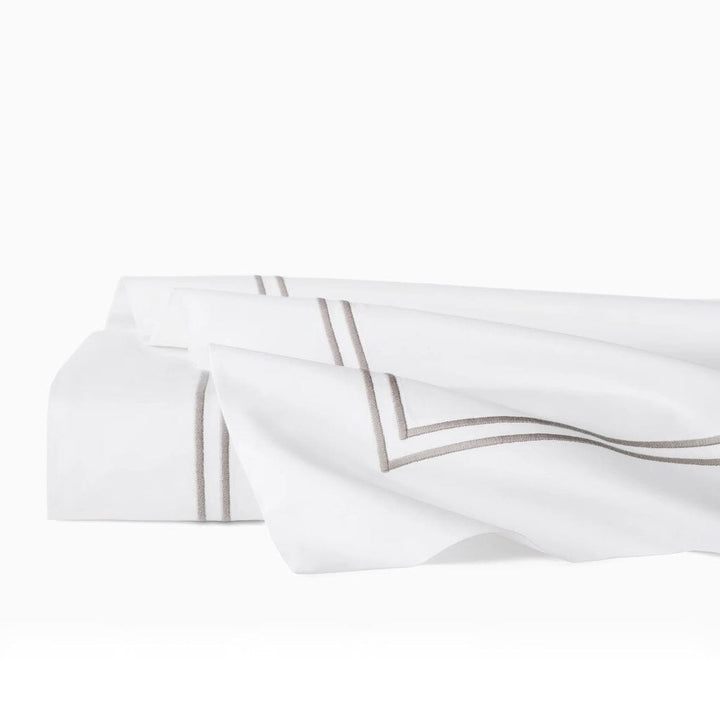 Sferra Grande Hotel Twin Flat Sheet 74" x 114" Bedding Sferra WHITE/GREY 