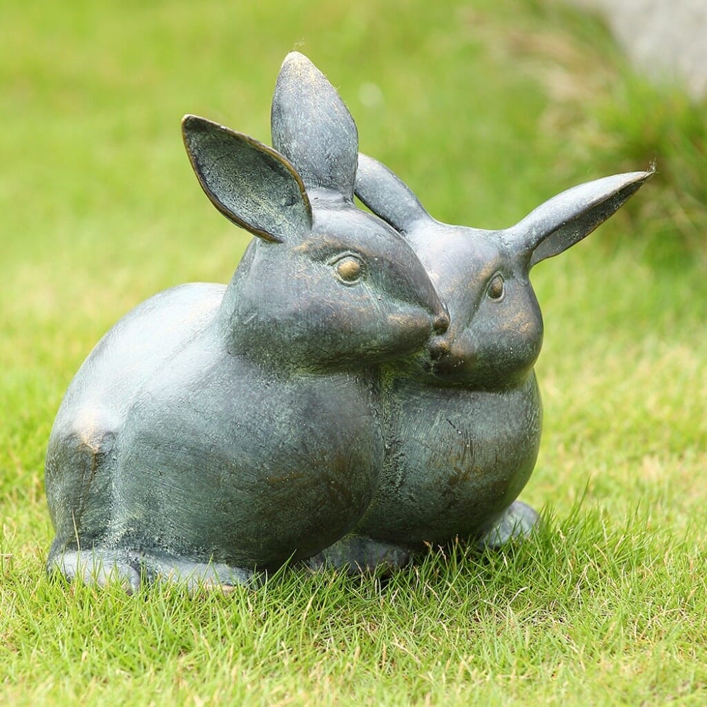 SPI Garden Snuggling Bunnies Key Box Sculptures SPI 