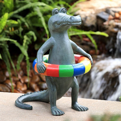 SPI Garden Pool Time Gator Sculpture Sculptures SPI 