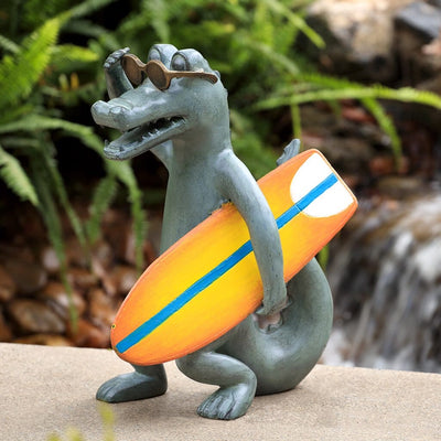 SPI Garden Surf's Up Gator Sculpture Sculptures SPI 