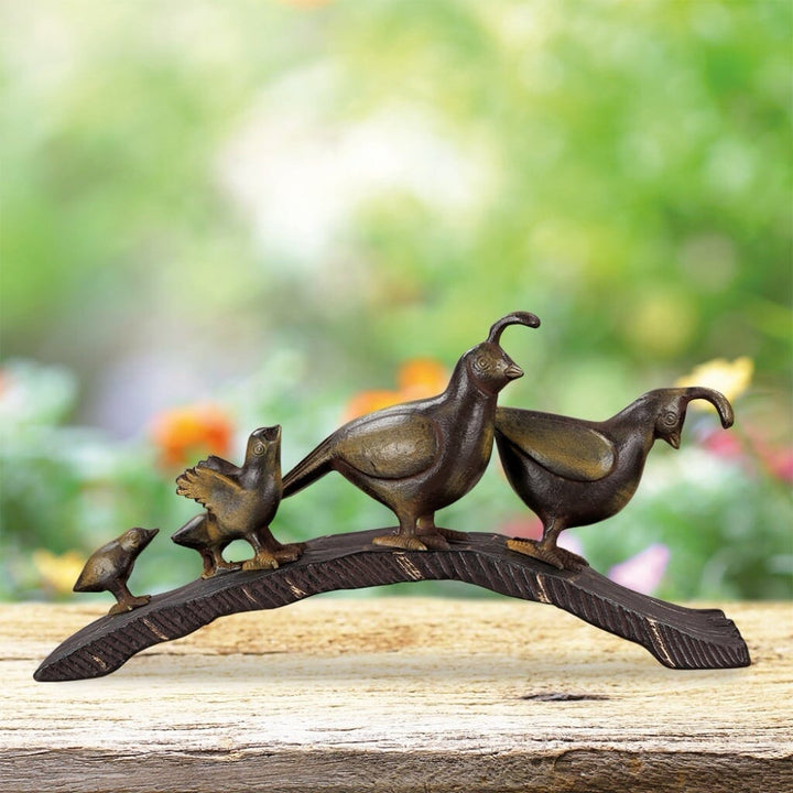 SPI Garden Quail Family Parade Sculpture Sculptures SPI 