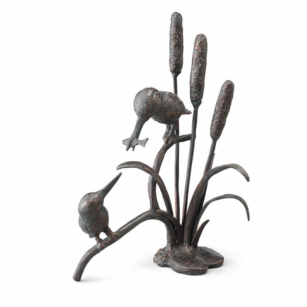 SPI Garden Feeding Kingfisher Couple Sculpture Sculptures SPI 