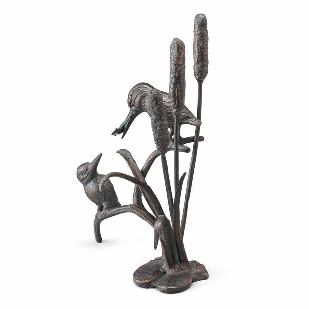 SPI Garden Feeding Kingfisher Couple Sculpture Sculptures SPI 