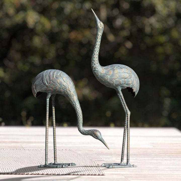 SPI Garden Foraging Cranes Set of 2 Sculptures SPI 