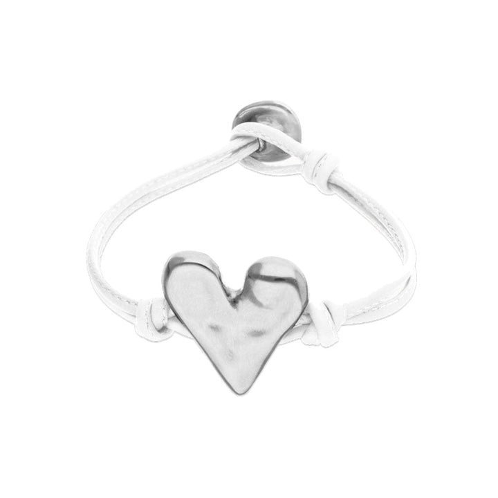 UNOde50 Palpito White Leather Heart Bracelet Silver Bracelets UNOde50 M 