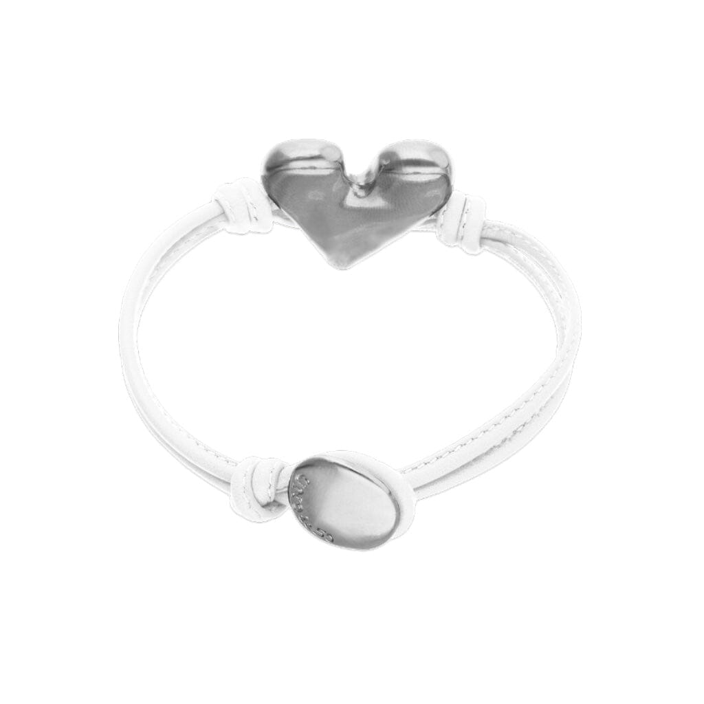 UNOde50 Palpito White Leather Heart Bracelet Silver Bracelets UNOde50 