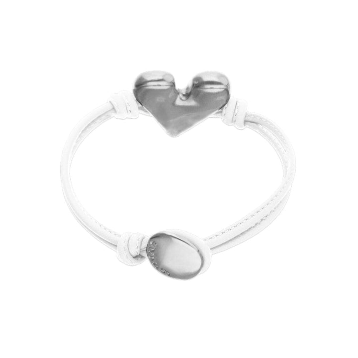 UNOde50 Palpito White Leather Heart Bracelet Silver Bracelets UNOde50 