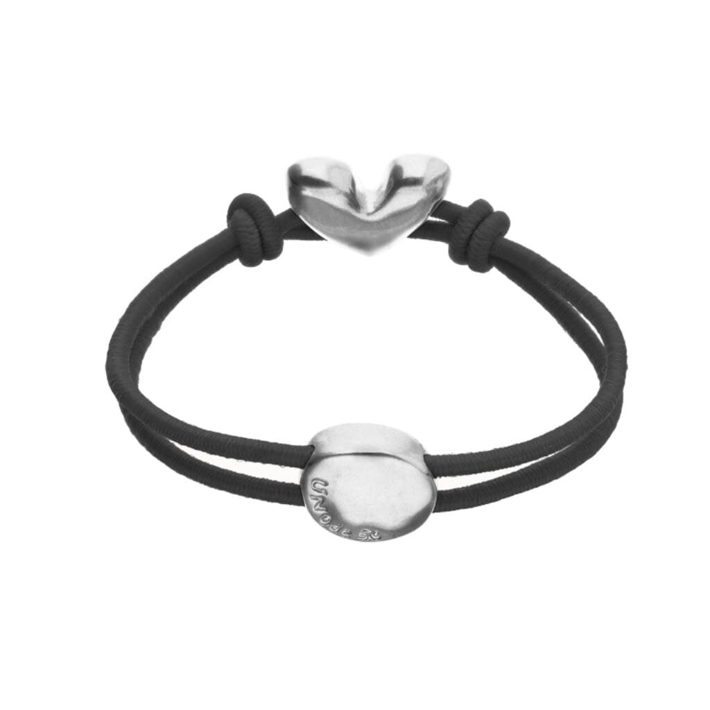 UNOde50 Palpito Black Elastic Thread Bracelet Silver Bracelets UNOde50 