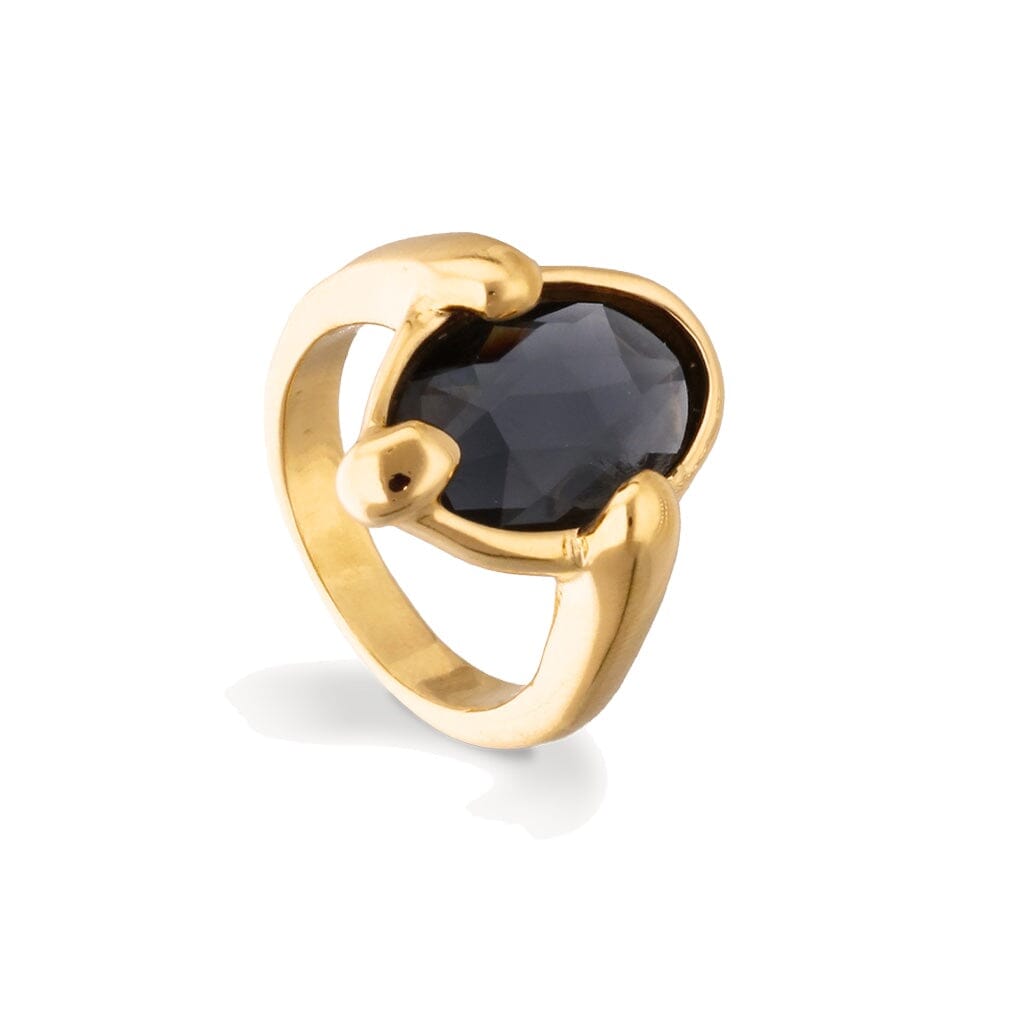 UNOde50 Ser Deslumbrante Black Crystal Ring Gold Rings UNOde50 