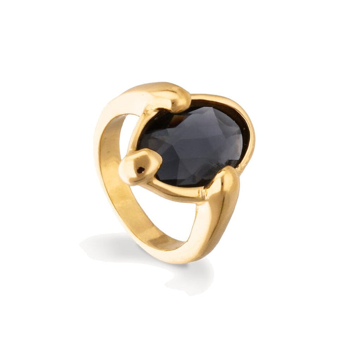 UNOde50 Ser Deslumbrante Black Crystal Ring Gold Rings UNOde50 