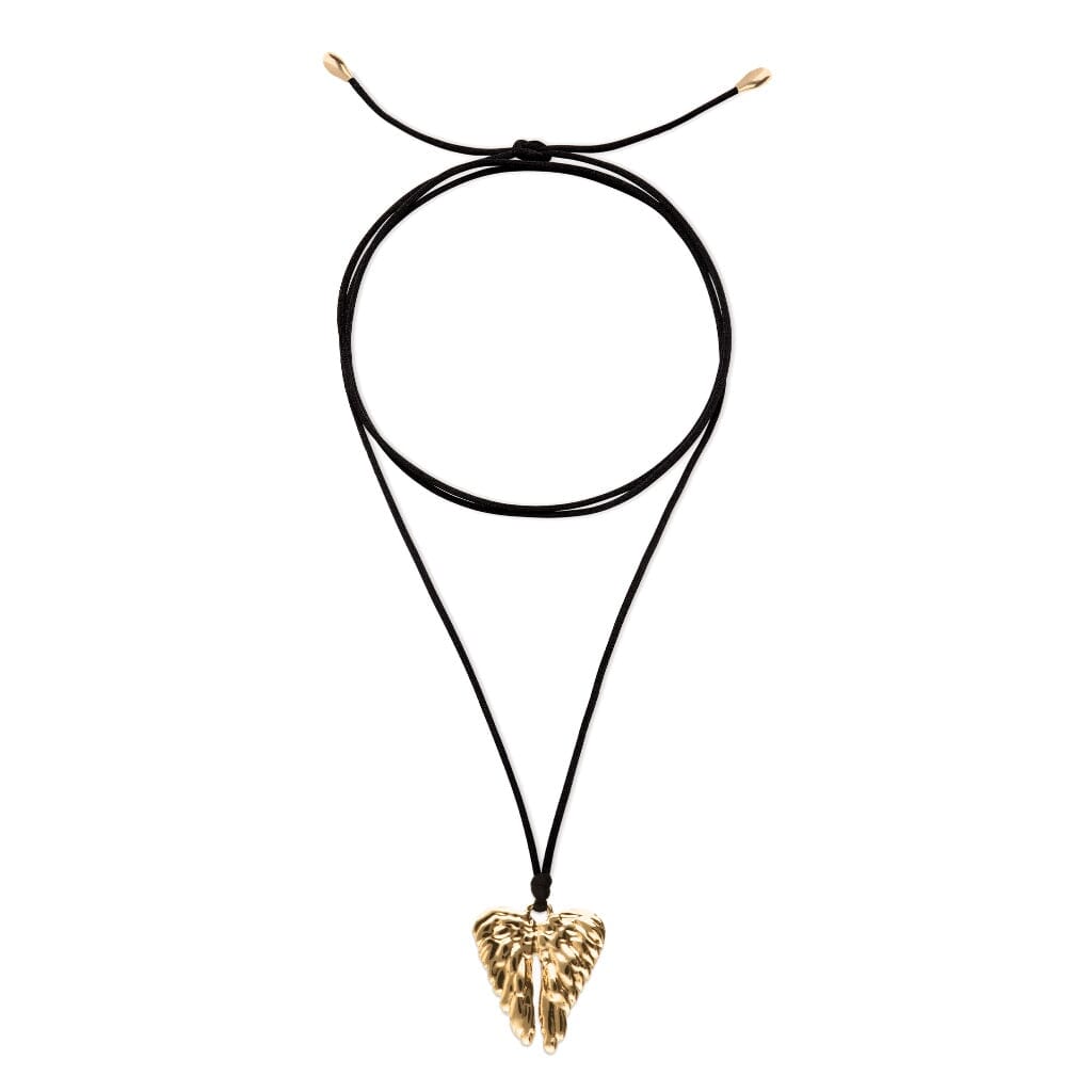 UNOde50 Ser Invencible Silk Cord Wing Necklace Gold Necklaces UNOde50 