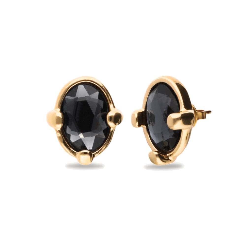 UNOde50 Ser Deslumbrante Black Oval Earrings - Gold Earrings UNOde50 