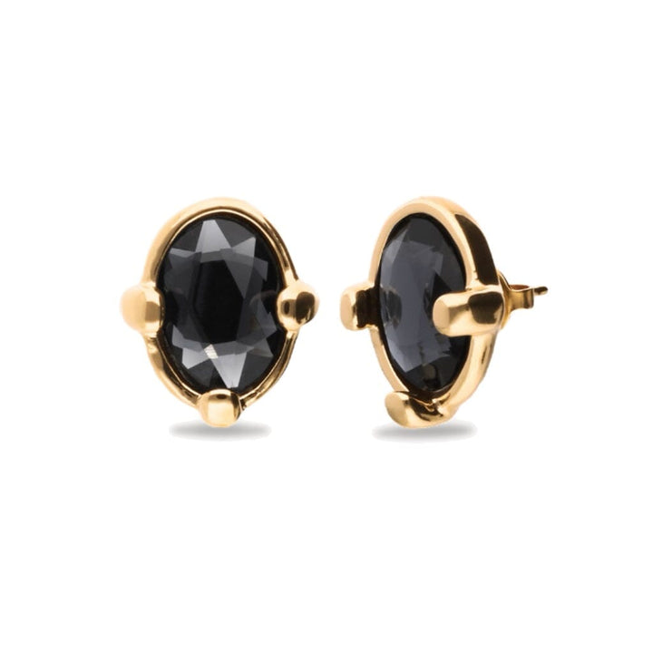 UNOde50 Ser Deslumbrante Black Oval Earrings - Gold Earrings UNOde50 