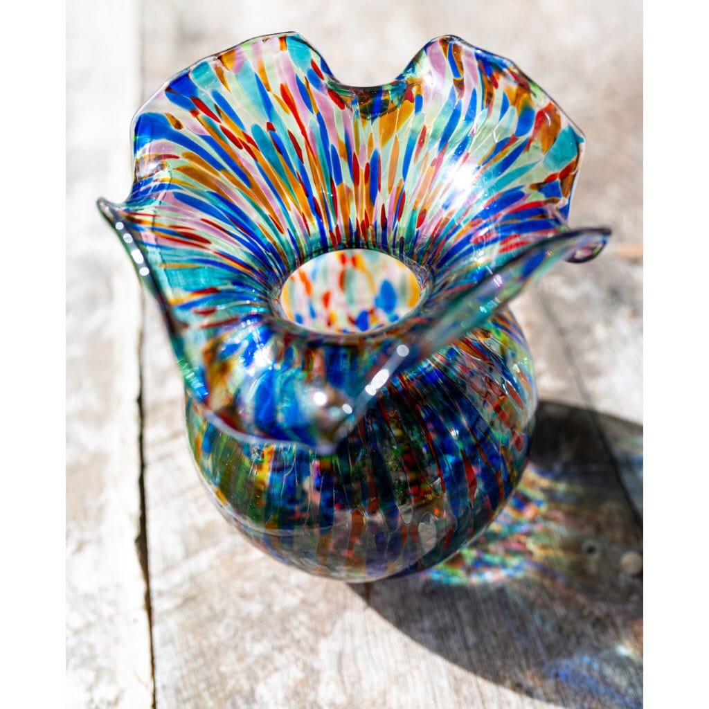 Vietri Hibiscus Glass Carnevale Bud Vase Vases Vietri 