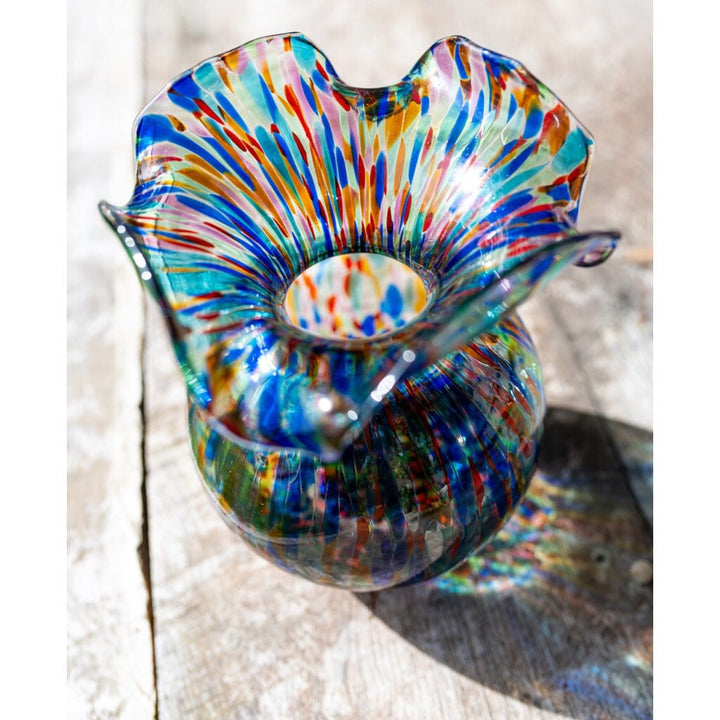 Vietri Hibiscus Glass Carnevale Bud Vase Vases Vietri 
