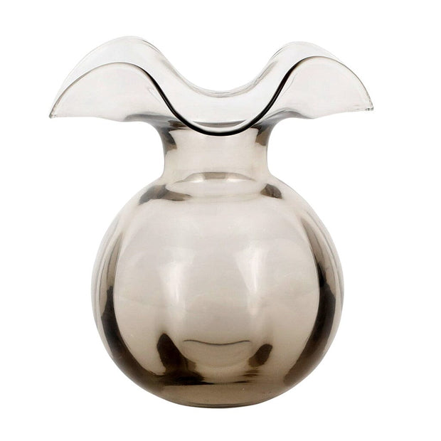 Vietri Hibiscus Glass Gray Medium Fluted Vase Vases Vietri 