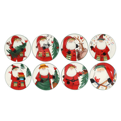 Vietri Old St. Nick Assorted Anniversary Salad Plates - Set of 8 Dinnerware Vietri 