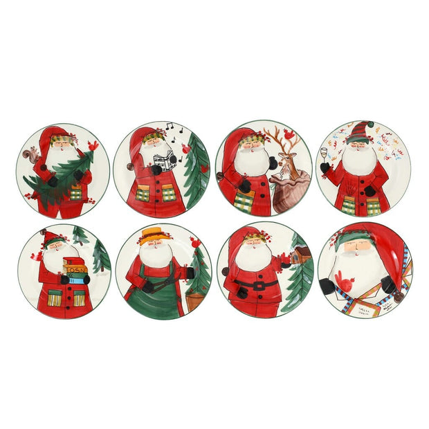 Vietri Old St. Nick Assorted Anniversary Salad Plates - Set of 8 Dinnerware Vietri 