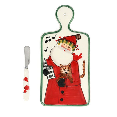 Vietri Old St. Nick 2023 Limited Edition Small Cheese Board w/Spreader Dinnerware Vietri 