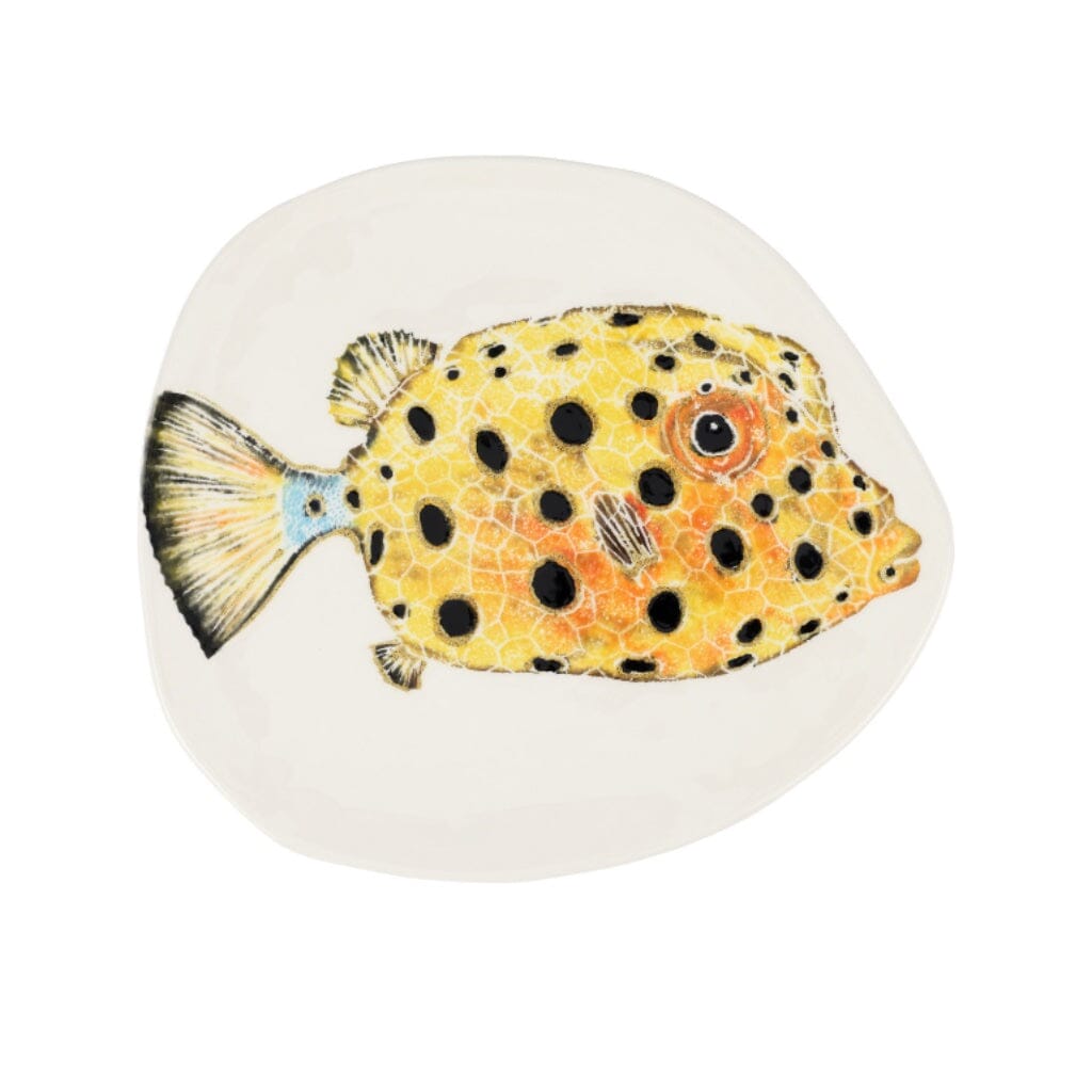 Vietri Reef Box Fish Small Round Platter Platters Vietri 