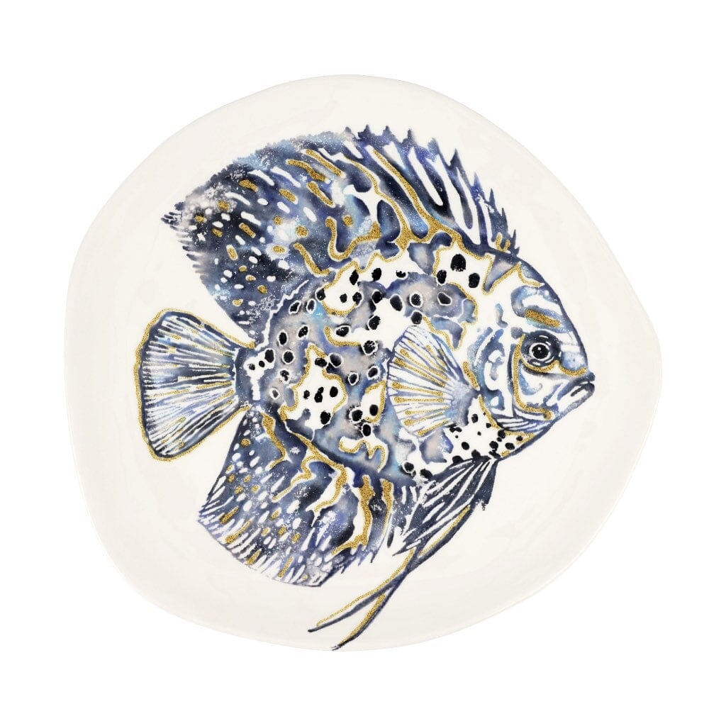 Vietri Reef Discus Fish Oblong Round Platter Platters Vietri 