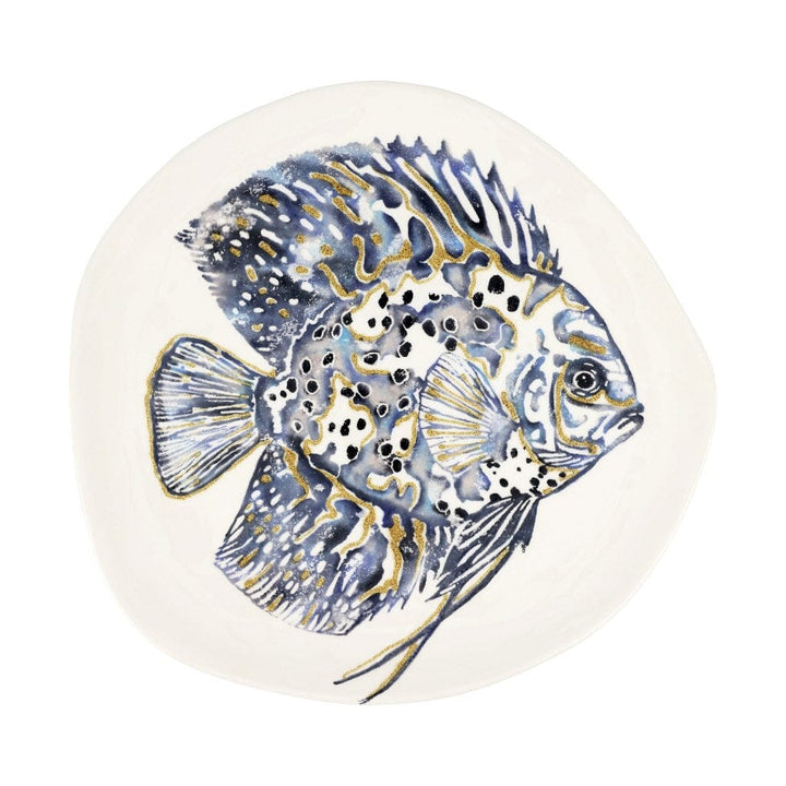 Vietri Reef Discus Fish Oblong Round Platter Platters Vietri 
