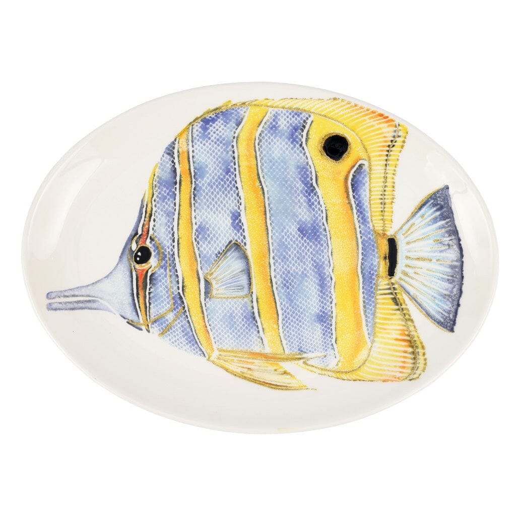 Vietri Reef Butterfly Fish Oval Platter Platters Vietri 