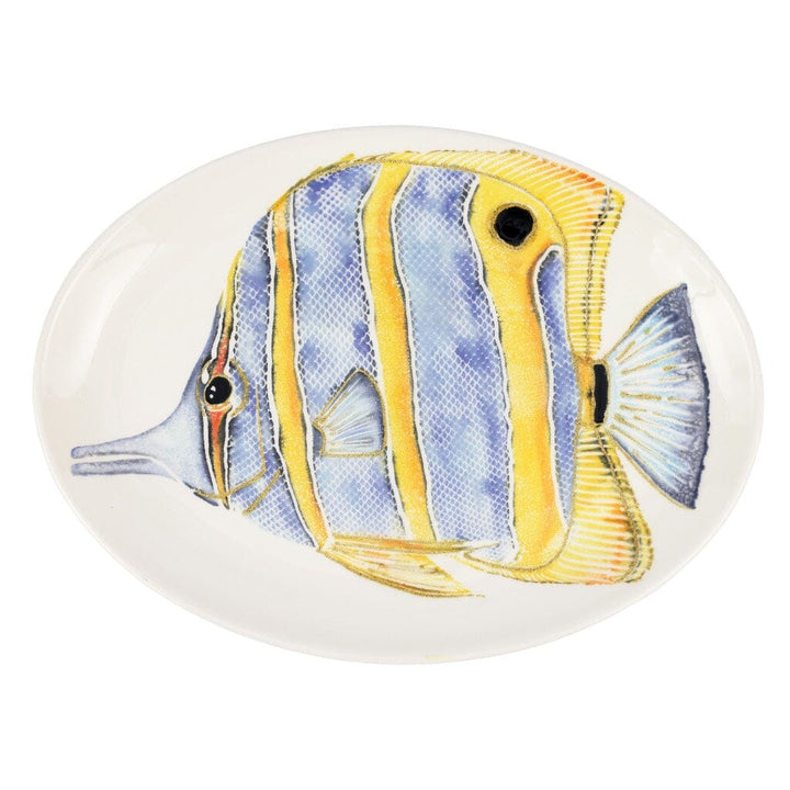 Vietri Reef Butterfly Fish Oval Platter Platters Vietri 