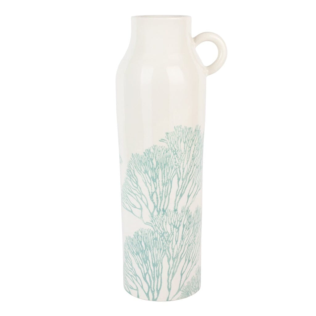 Vietri Reef Large White Tall Handled Vase Vases Vietri 