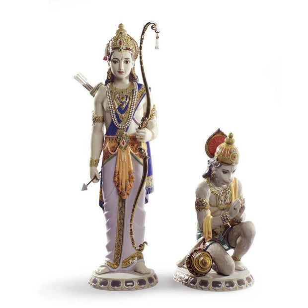 Lladro Porcelain Lakshman And Hanuman Figurine LE 1800 Figurines Lladro 