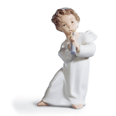 Lladro Porcelain Angel With Flute Figurine Figurines Lladro 