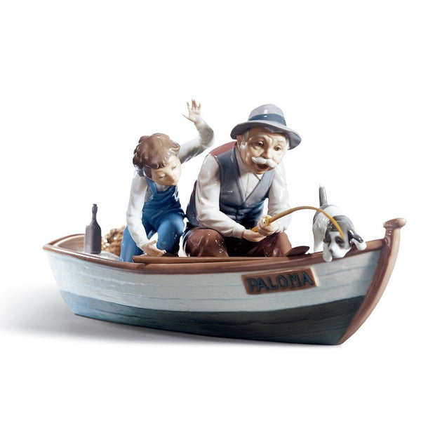 Lladro Porcelain Fishing With Gramps Figurine Figurines Lladro 
