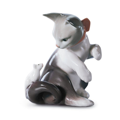 Lladro Porcelain Cat And Mouse Figurine Figurines Lladro 