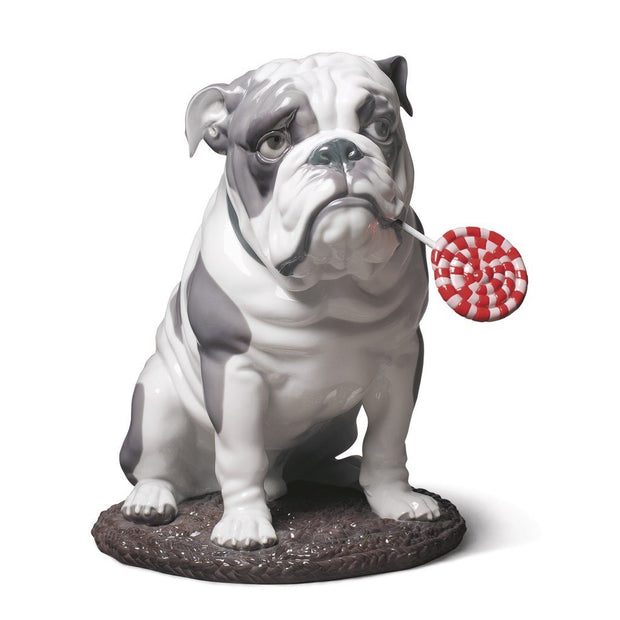 Lladro Porcelain Bulldog With Lollipop Figurine Figurines Lladro 