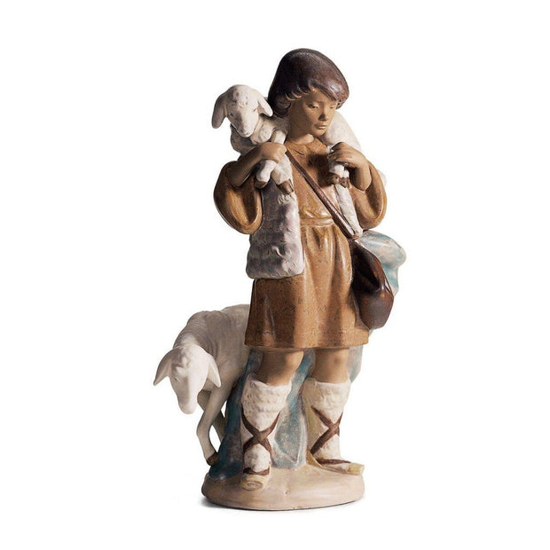 Lladro Porcelain Shepherd Boy Figurine Gres Finish Figurines Lladro 