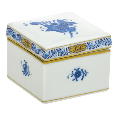 Herend Square Box Figurines Herend Chinese Bouquet Blue 